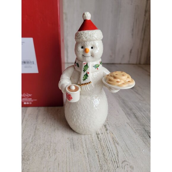 Lenox NEW holiday treats snowman Xmas figure hot cocoa home - Picture 1 of 6